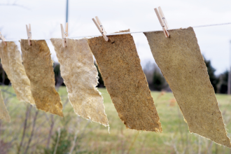 Handmade Paper Being Hung to Dry