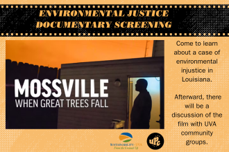 Environmental Justice Documentary Screening Orange Graphic