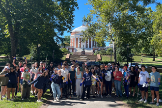 Students at corner cleanup