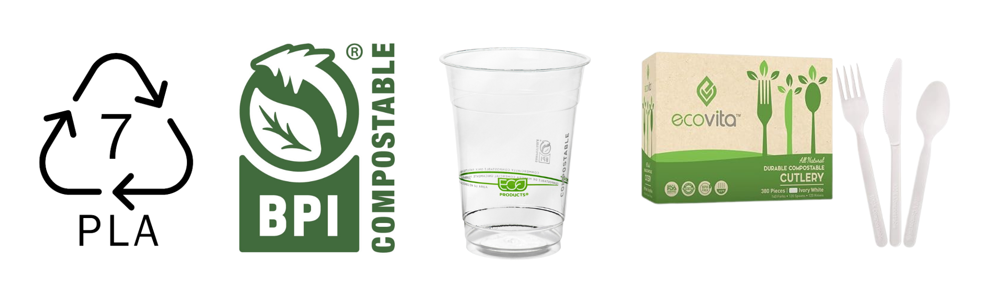 Examples of compostable materials. 