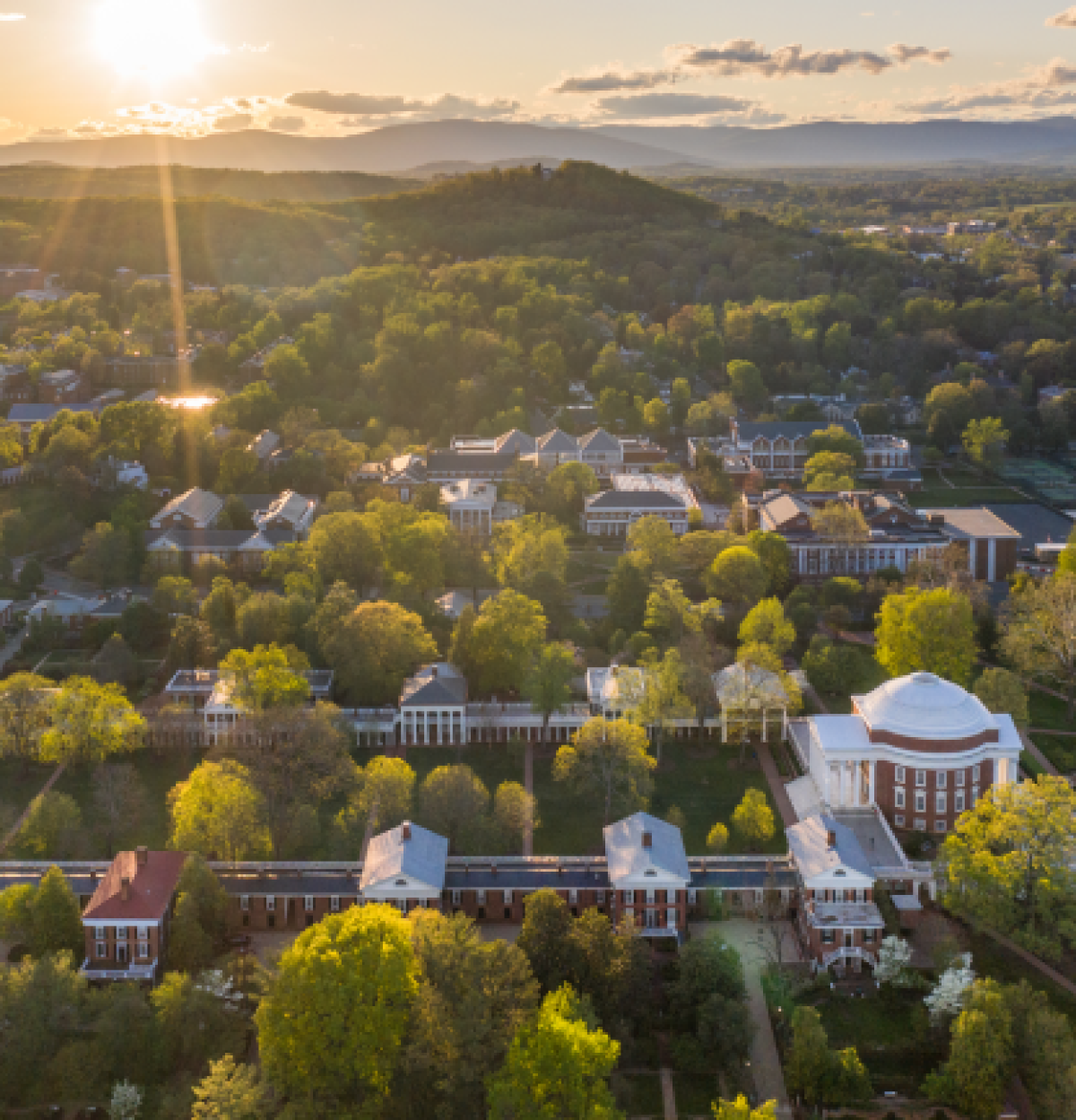 Sunrise and view of UVA Grounds