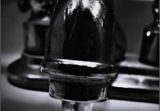 Faucet with water coming out