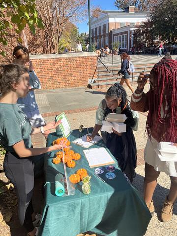 tabling with pumpkins