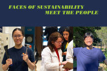 Faces of Sustainability Meet the People Graphic headshot of 3 people