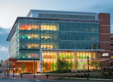 uva battle building at sunset